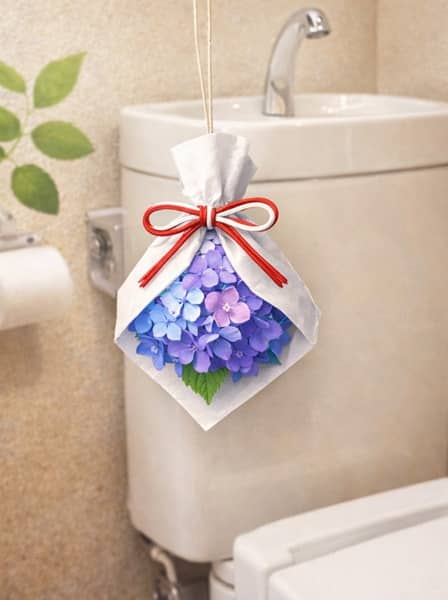 紫陽花おまじないトイレに吊るす