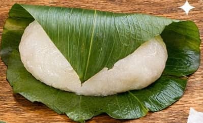 柏餅作りはちまきの余った笹の葉で